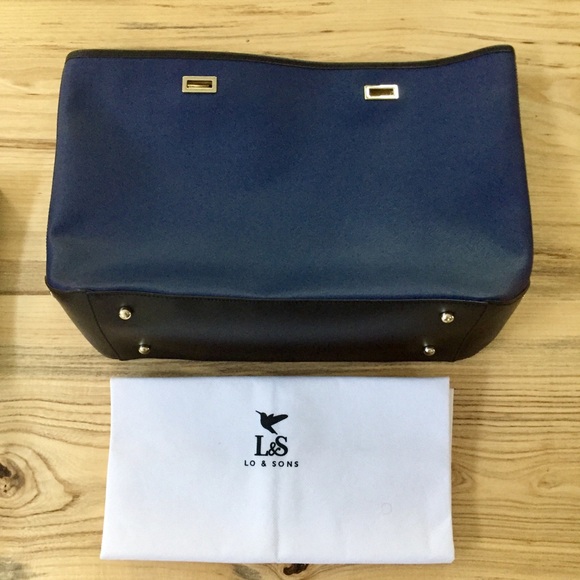 Lo & Sons Handbags - HOST PICK Lo & Sons 13” Séville Navy Saffiano Tote